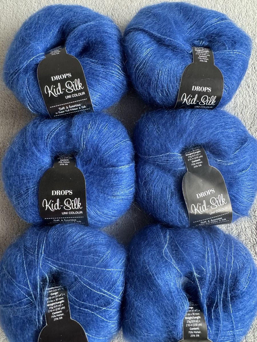 Lana: Drops Kid-Silk Wolle blau 6 Knäuel neu – Nuovo e nell'imballaggio originale da Winterthur venduto da sq2_q8mr