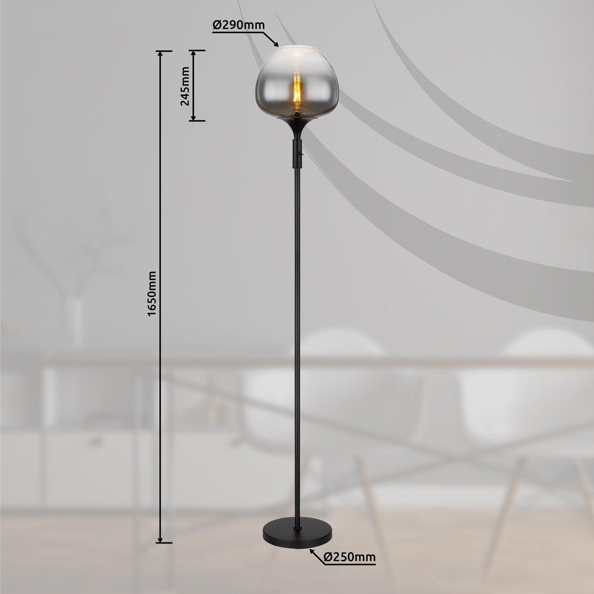 Lampade: Stehleuchte, Glas, 165 cm Höhe – Nuovo (secondo la descrizione) da Kreuzlingen venduto da Smart-Light 2