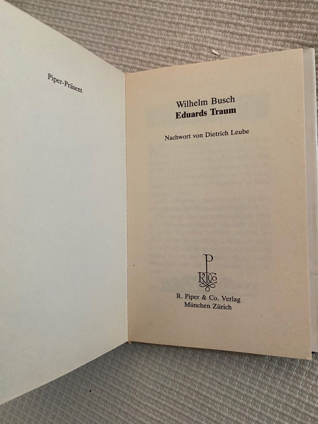 Libri: Wilhelm Busch - Eduards Traum - Piper – Usato da Allenwinden venduto da Obalu 2