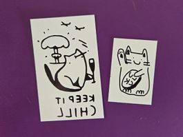 Tattoo Sticker mit Katzen Motiv