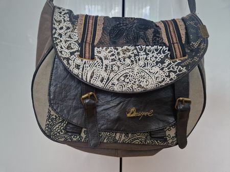 Desigual Tasche Umhängetasche Stoff Leder Mix Boho Style 🌻
