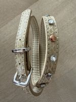 Wickel Armband, beige mit Strass!