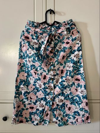Orsay Skirt - Floral Print, Boho, Summer, with Belt