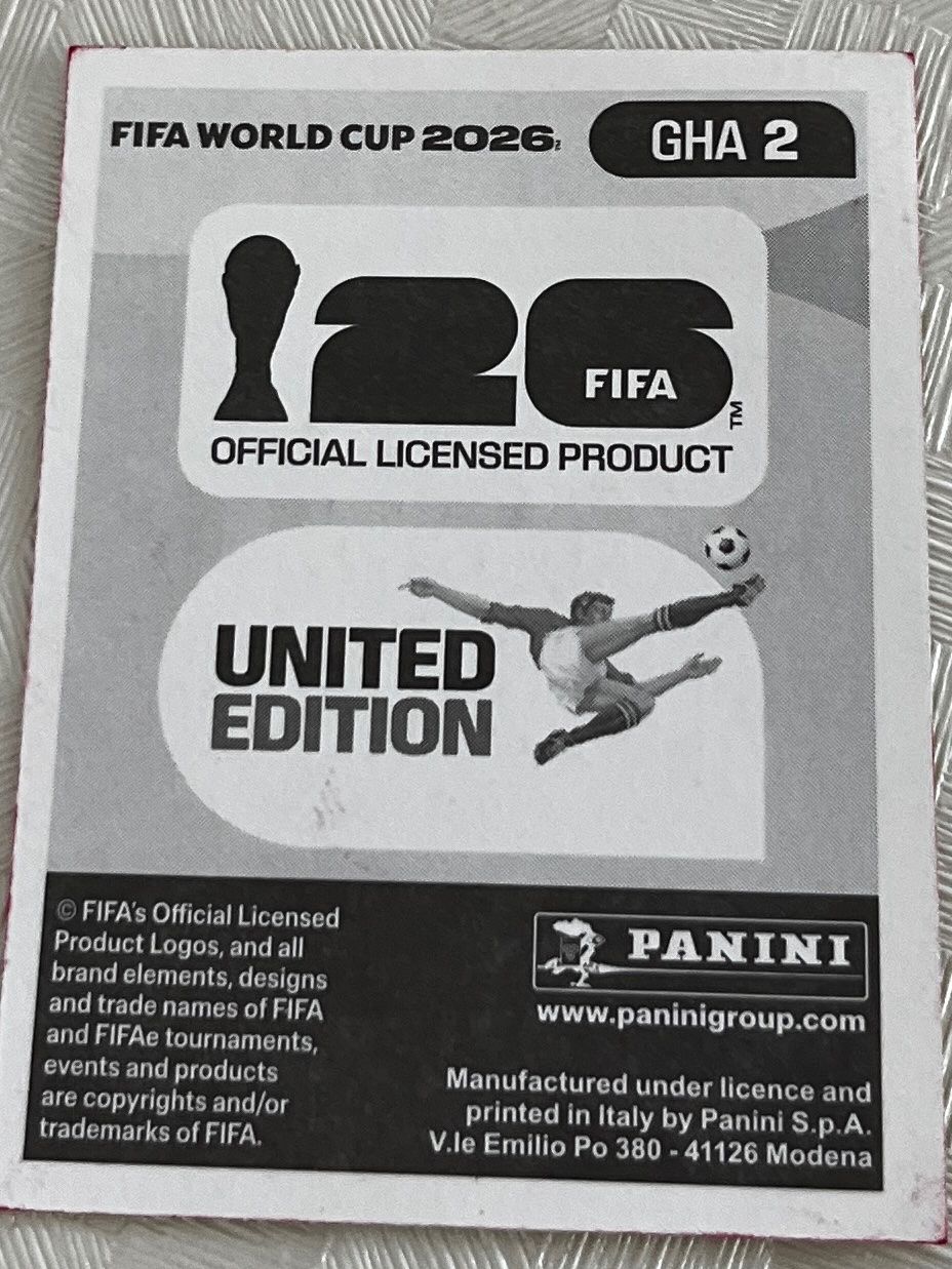 Panini Carte collezionabili: Panini Fifa World Cup 2026 GHA 2 – Usato da Winterthur venduto da Numero1 1