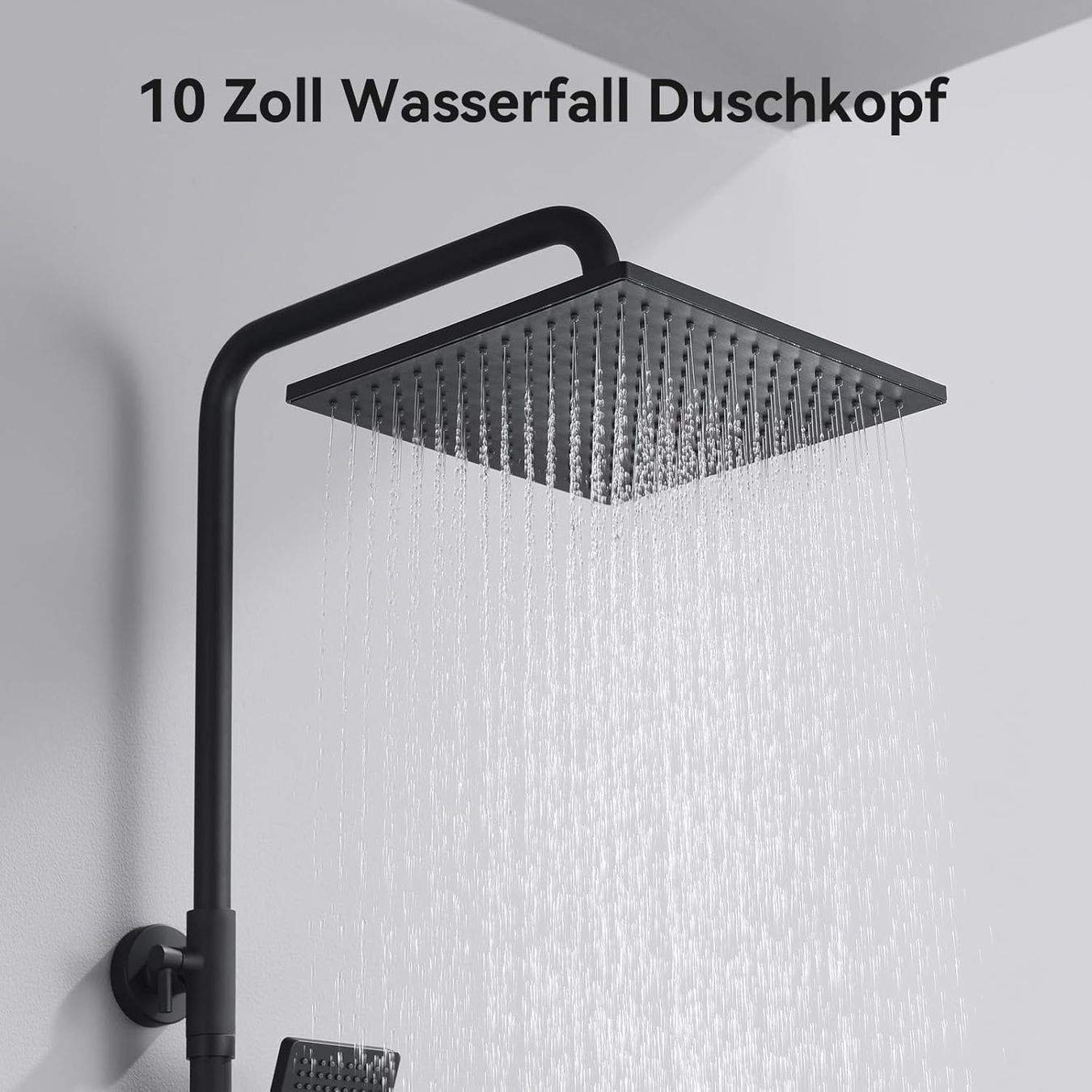 Soffioni doccia: Regendusche schwarz Duschsystem ohne Armatur 25cm – Nuovo e nell'imballaggio originale da Wittenbach venduto da VELARO 6
