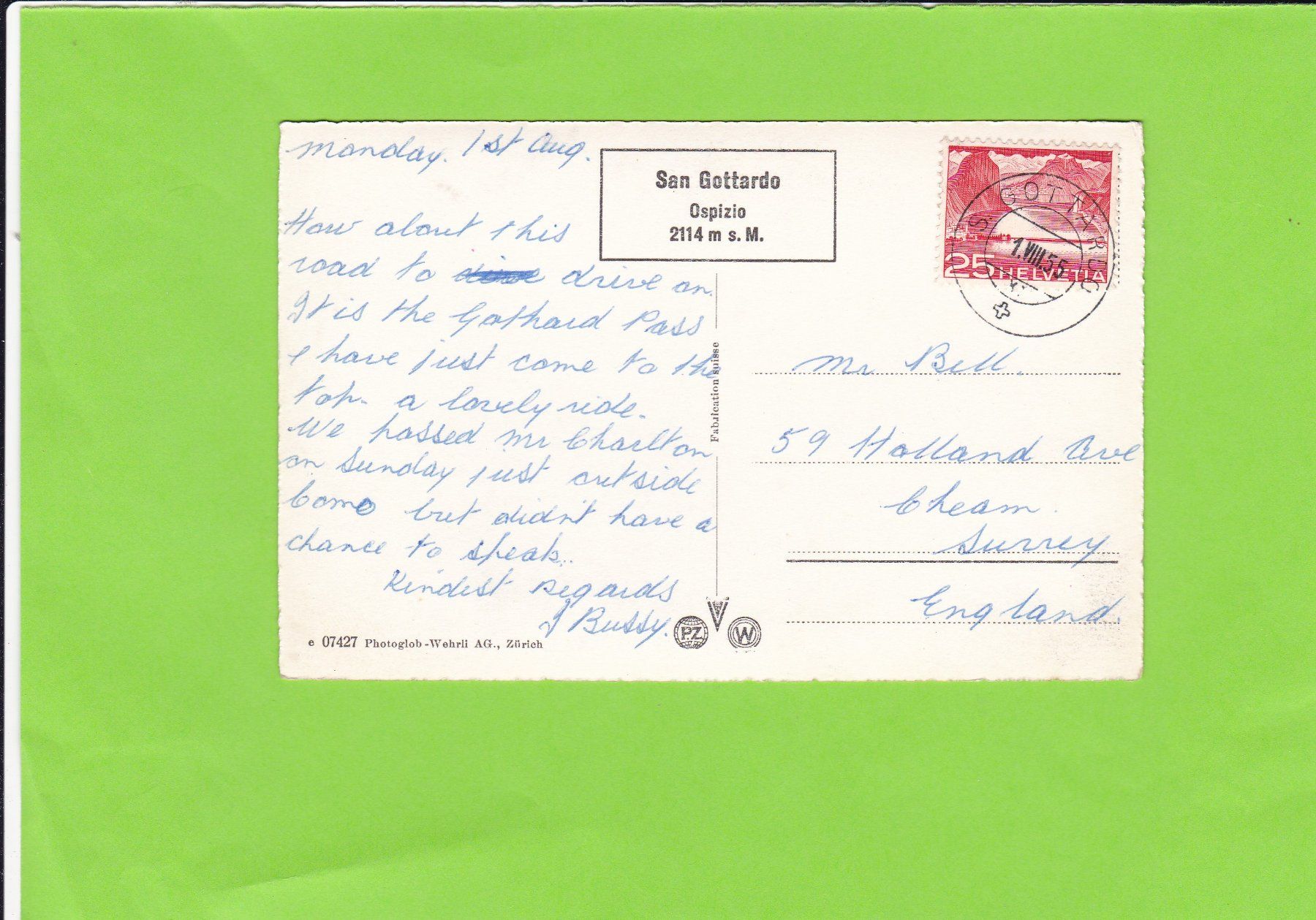 Cartoline postali: San Gottardo-Val Tremola – Usato da St. Peterzell venduto da neckertal 1