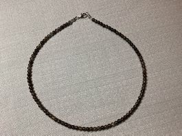 Schlichte Edelsteinkette mit schwarzem Rutilquarz