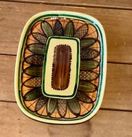 Dekorative Vintage Keramikplatte, Handbemalt, Top Zustand!