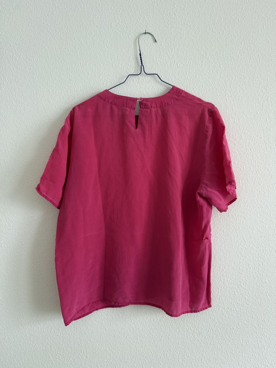 Camicette: Bluse 100 Prozent Seide Pink Grösse L – Usato da Basel venduto da vintagelove44 2