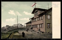AK Gäbris /Appenzell, Gasthaus mit Terrasse und Bergpanorama