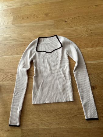 Langarmshirt mit U-Boot Ausschnitt, Gr. S