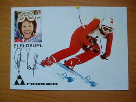 ELFI DEUFL (AUT) SKISTAR AUTOGRAMMKARTE