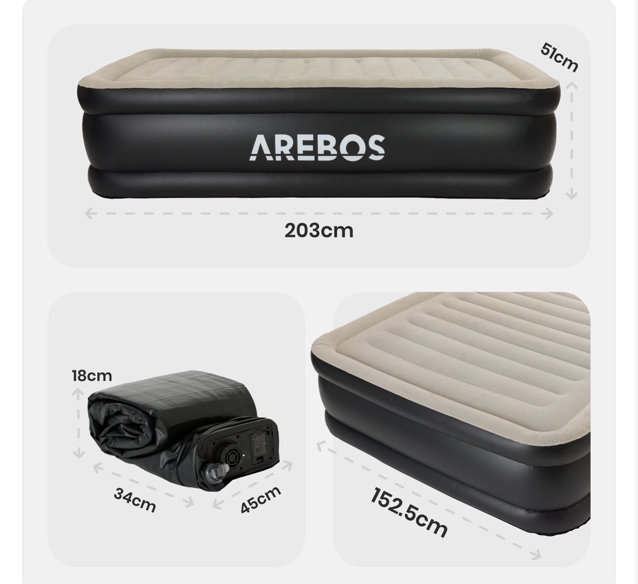 Materassi: Aufblasbare Matratze Luftbett Doppel 203x152 – Nuovo e nell'imballaggio originale da Amriswil venduto da JaJa-Express 8