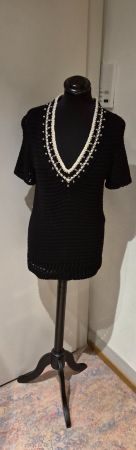 Schwarzer Strick Pullover kurzarm TWINSET Gr. xs