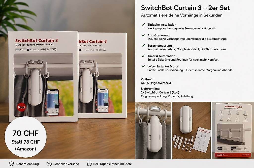 Schalter: SwitchBot Curtain 3 (2er-Set)  Neu & Originalverpackt  – Gebraucht aus Biel/Bienne von sie_b72l