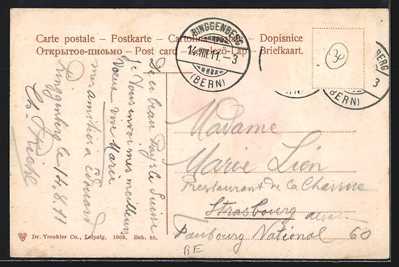 Cartoline postali: AK Ringgenberg, Gesamtansicht, 1911 – Usato da Berlin venduto da bartko-reher 1