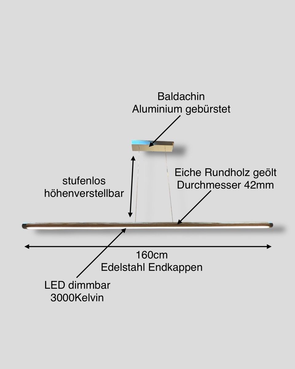Lampadari & plafoniere: Holz Pendelleuchte Eiche, dimmbar, neuwertig, 160cm lang! – Nuovo (secondo la descrizione) da Breitenbach venduto da kaufmann-j 2