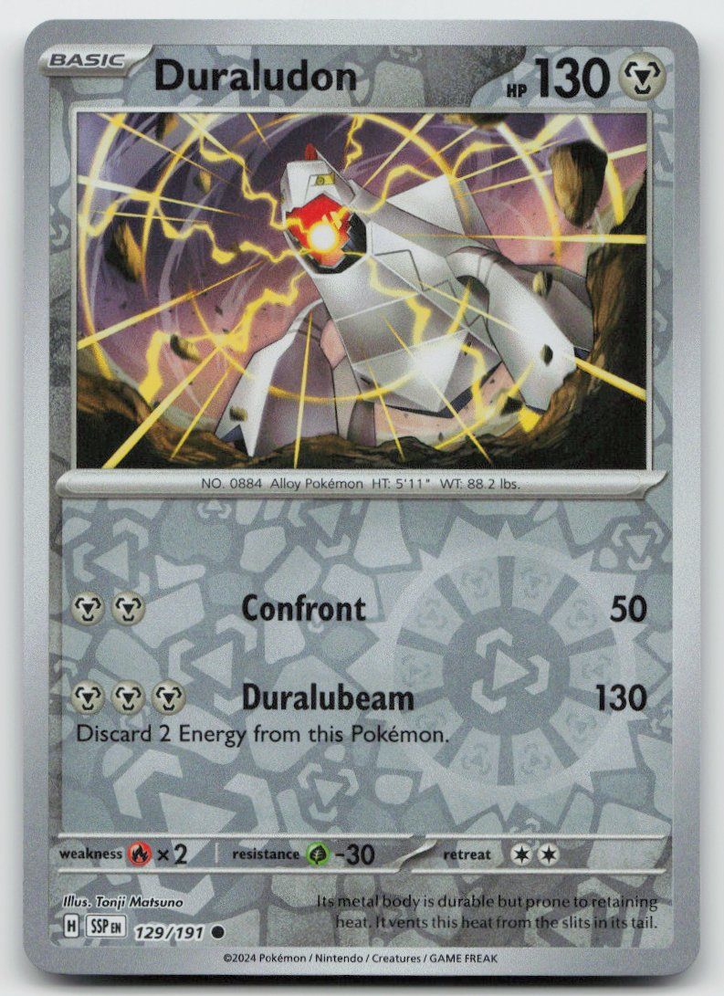 Pokémon Sammelbilder & Trading cards: Pokemon Duraludon Reverse 129/191 SSP EN 2024 – Gebraucht aus Lugano von VlaseCard