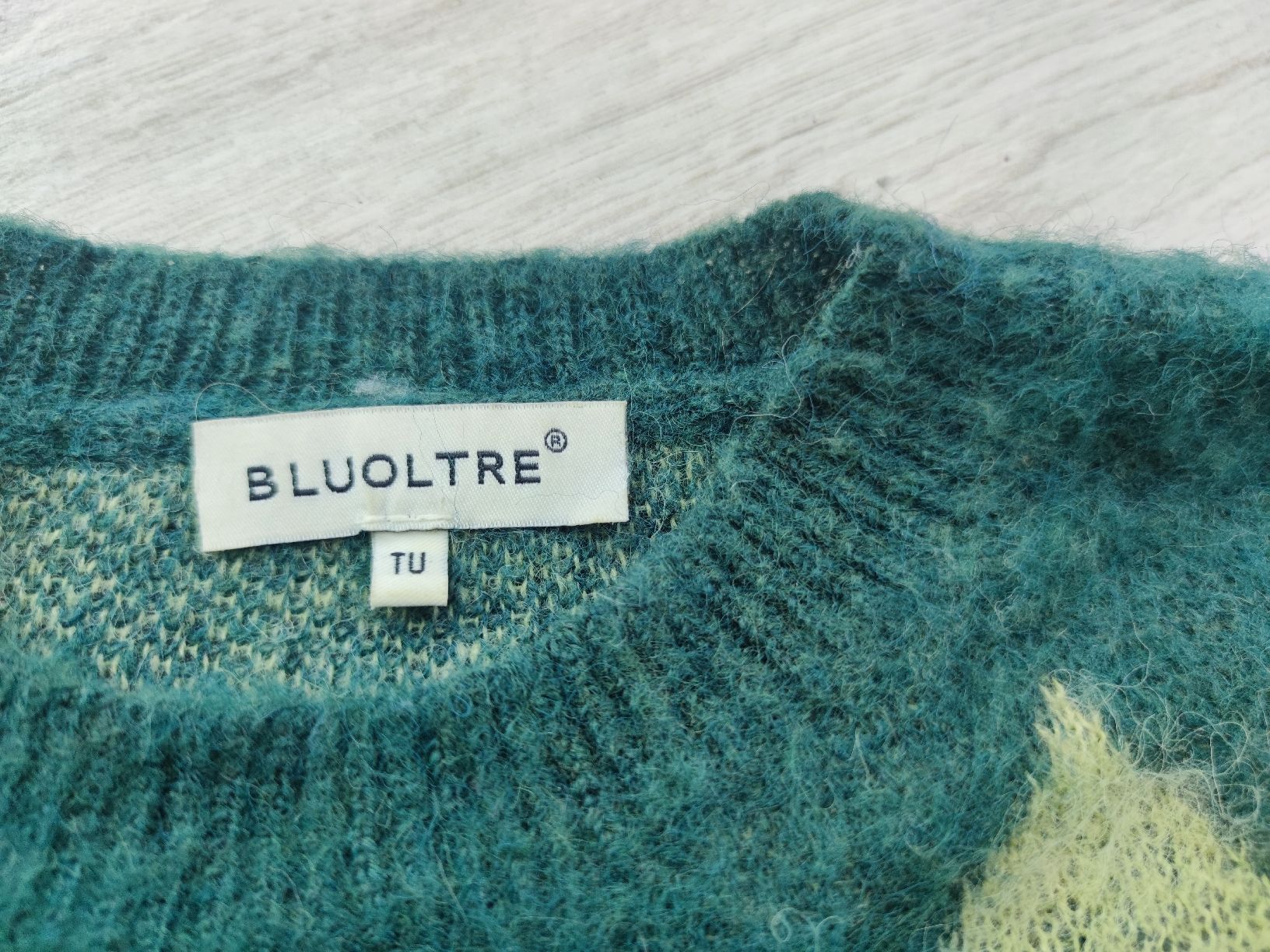 Pullover & Sweatshirts: BLUOLTRE Pullover,Grün/Weiss,Rhombus Muster, Gr.TU – Gebraucht aus Grünen von Coia 1