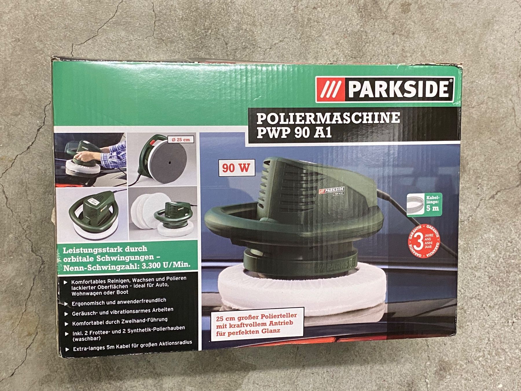 Parkside Schleifen & Polieren: Parkside Poliermaschine PWP 90 A1, neu – Neu und originalverpackt aus Dietlikon von