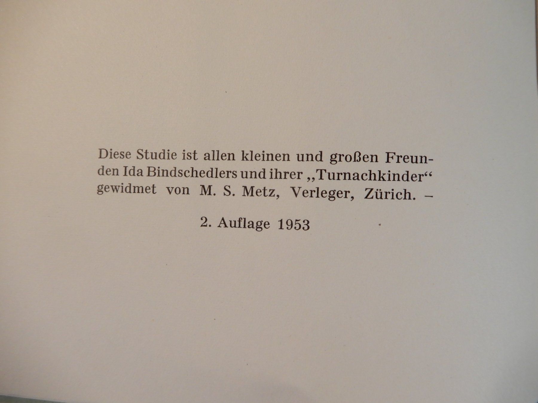 Bücher: Ida Bindschedler, "Turnachkinder", Studie von M. S. Metz – Gebraucht aus Erstfeld von Mario_boe0 3
