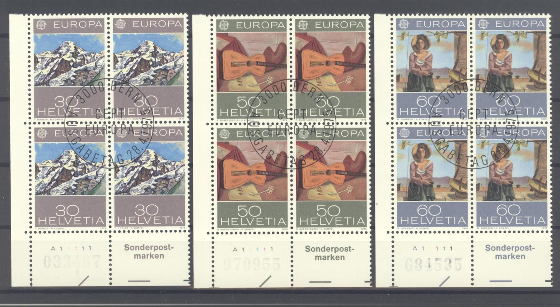 Tutti i francobolli: 1975, Europa, Viererblöcke, ET – Usato da Willisau venduto da Vollstempel