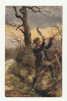 Alte Postkarte HEDGER AT WORK signiet Harry Payne 19.12.1919