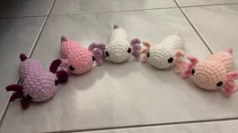 Axolotl , gehäkelt - Stofftier / Häkeltier