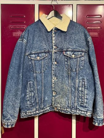 LEVI'S VINTAGE SHERPA ACID WASH DENIM JACKET SZ: XL