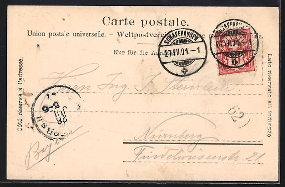 Cartoline postali: Schaffhausen, Centenarfeier, Ortspartien – Usato da Berlin venduto da bartko-reher 1