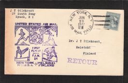 1. Flug New York (USA) - Helsinki (FINLAND) ,19.6.1947