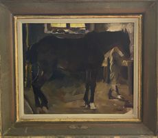 Ölgemälde „Pferdestudie“ von Eduard Stiefel (1875–1967)