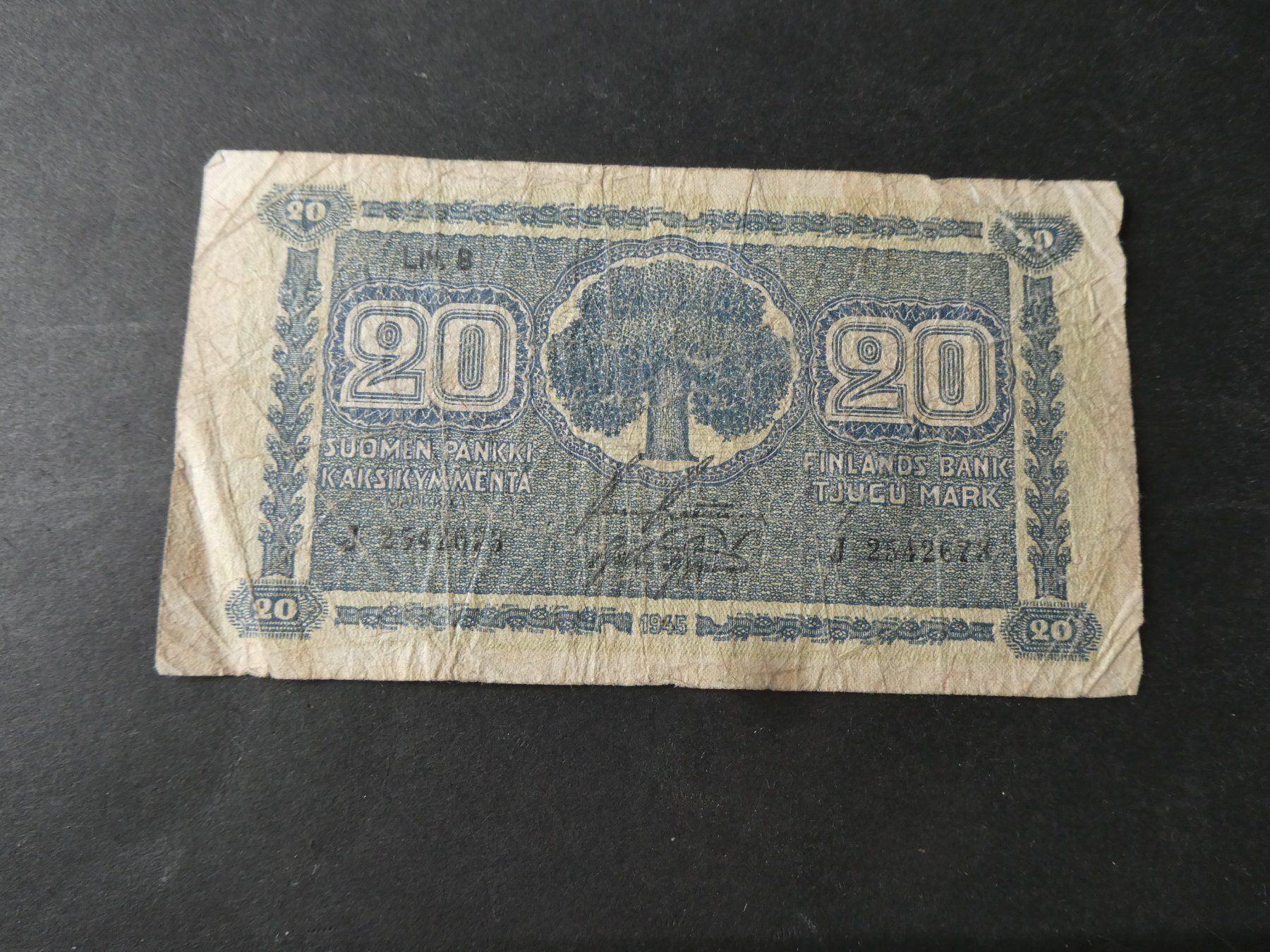 Banconote: Finnland 1945, 20 Markaa – Usato da Hinterforst venduto da Rohusri