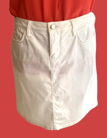 Weisser, stretchiger Jeansjupe von Tommy Hilfiger, Gr. 40
