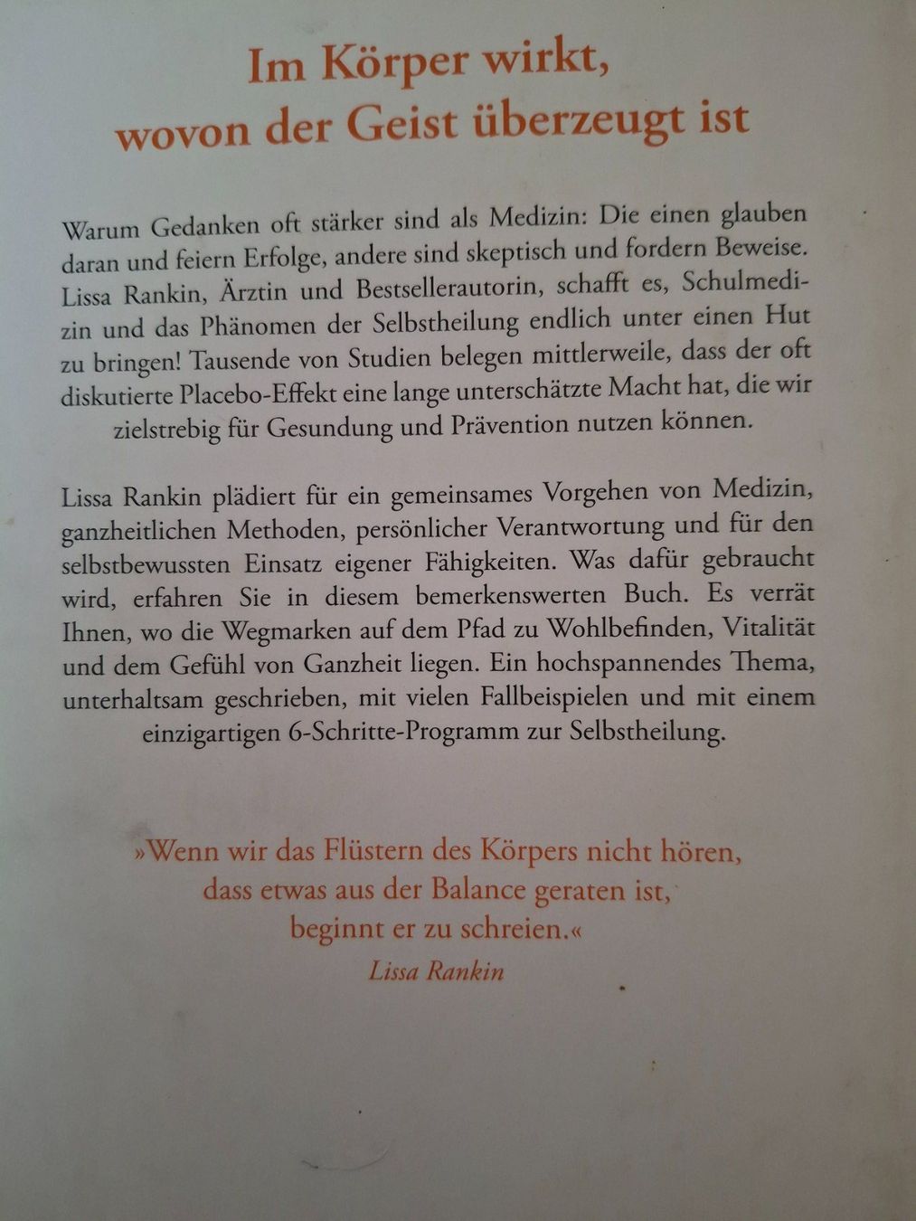 Libri: Mind over Medicine - Dr. med. Lissa Rankin – Usato da Courlevon venduto da Eiscool 1