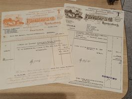 Zwei Litho Geschäfts Briefe Bircher & Co Reichenburg 1946