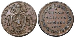 Italien, Rom, 1/2 Baiocco 1829 A. I