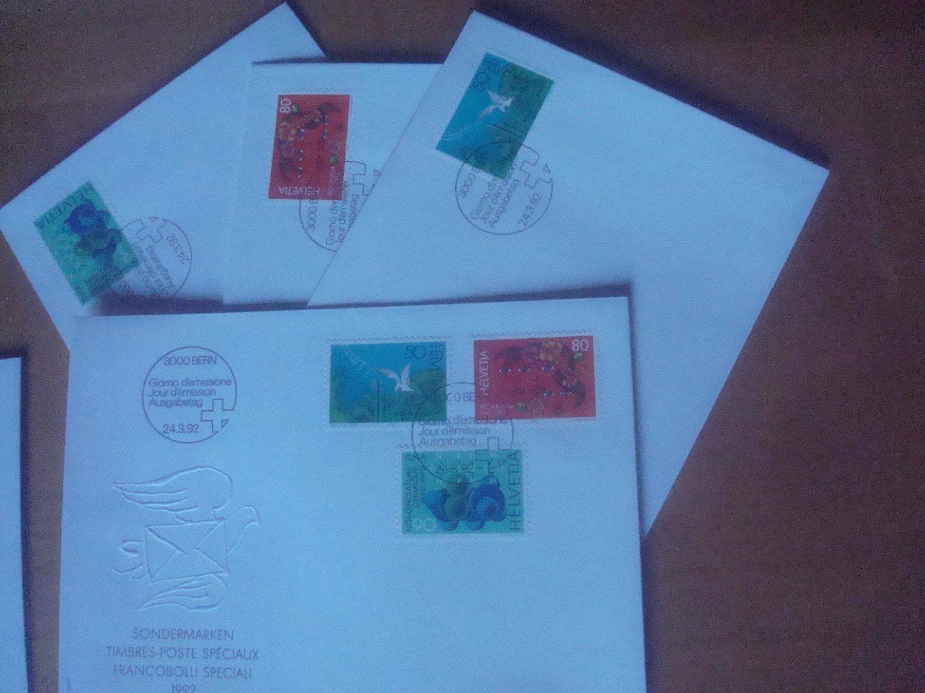Tutti i francobolli: CH 1992 FDC Serie einzeln und 4er – Usato da Gordola venduto da Polentaefung 1