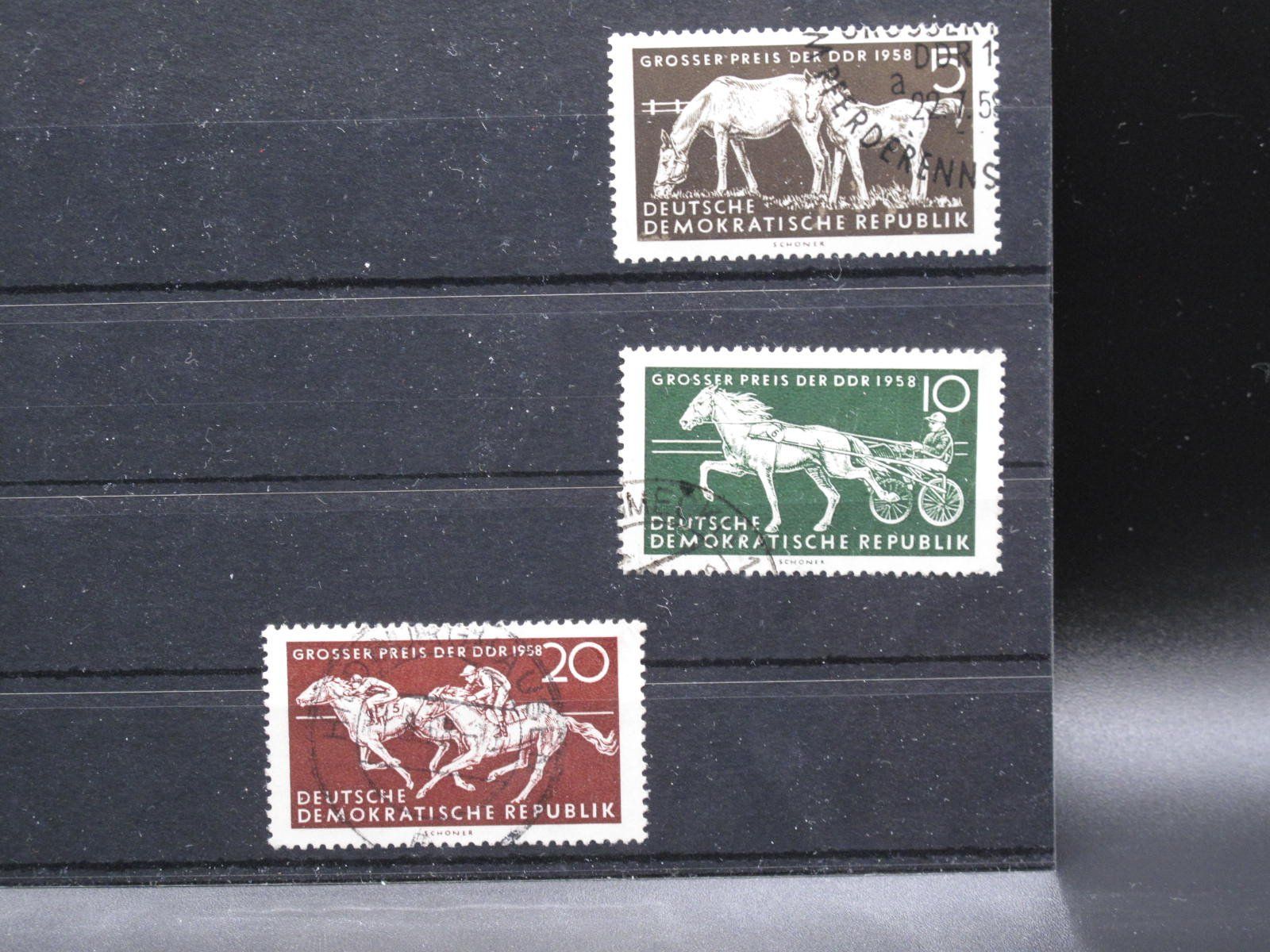 Alle Briefmarken: DDR 1958 Pferderennen gest. – Gebraucht aus Wil SG von fva01