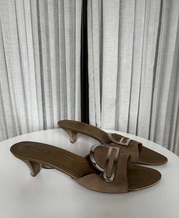 Sandales Tod's En Cuir Marron – Talon Plat, Fabrication Italienne (plusieurs Pointures)