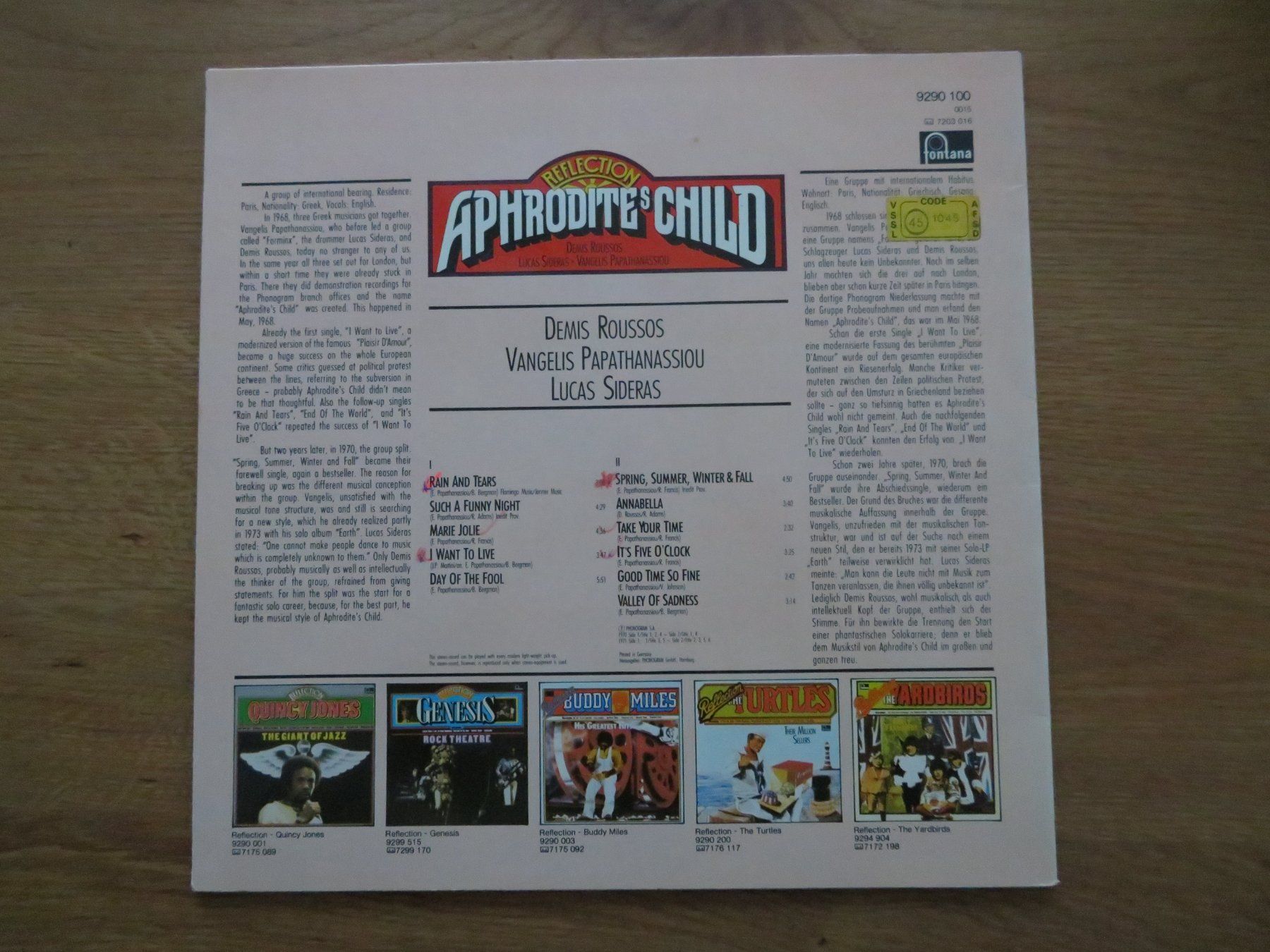 Dischi in vinile: APHRODITES CHILD REFLECZION – Nuovo (secondo la descrizione) da Zürich venduto da max_cp5f 1