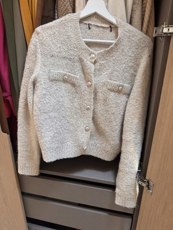 Blazer / Jacke Beige mit Glitzer, Grösse M