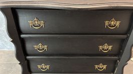 Edle Holzschrank, Kommode Vintage Schwarz mit 3 Fächern