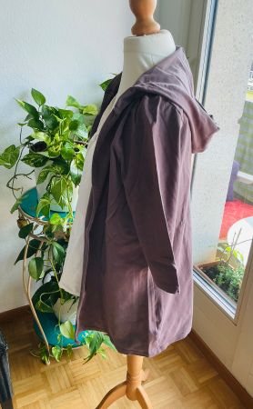 Trop belle veste à capuche COLLINE couleur violet taupe t. L