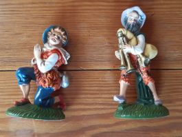 antike Krippenfiguren 2  Hirten (jung & alt) Vintage Italy