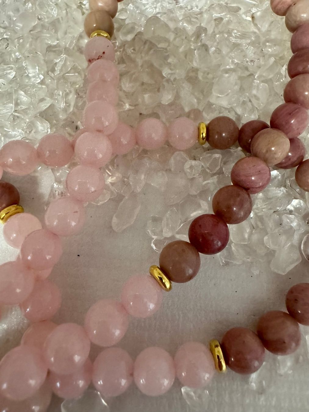 Ketten: Halskette Rosenquarz/Rhodonit – Neu (gemäss Beschreibung) aus Biberist von tl-schmuck 2