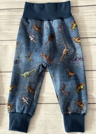 Dinosaurier Jeansoptik Pumphose Mitwachshose Gr. 68/74 NEU