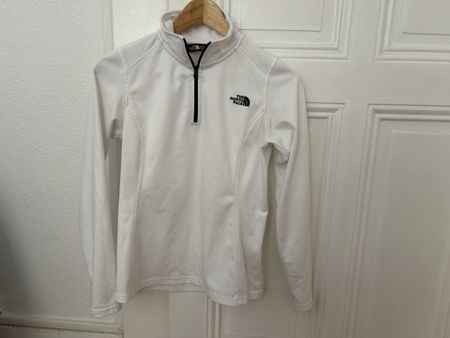 Half-zip North Face White Fleece - Women’s XS