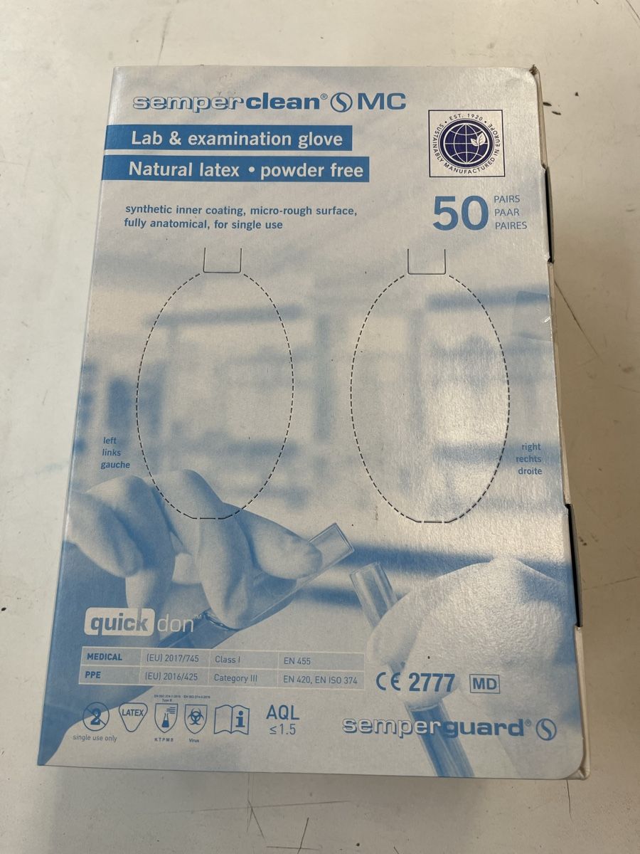 Guanti & manicotti: Semperguard Semperclean Latex Handschuhe 500 stk Grösse s – Nuovo e nell'imballaggio originale da Altstätten SG venduto da Gogggi