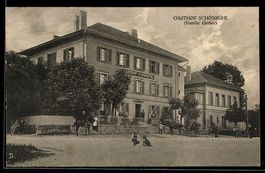 AK Schönbühl, Gasthof der Familie Gerber, Außenansicht